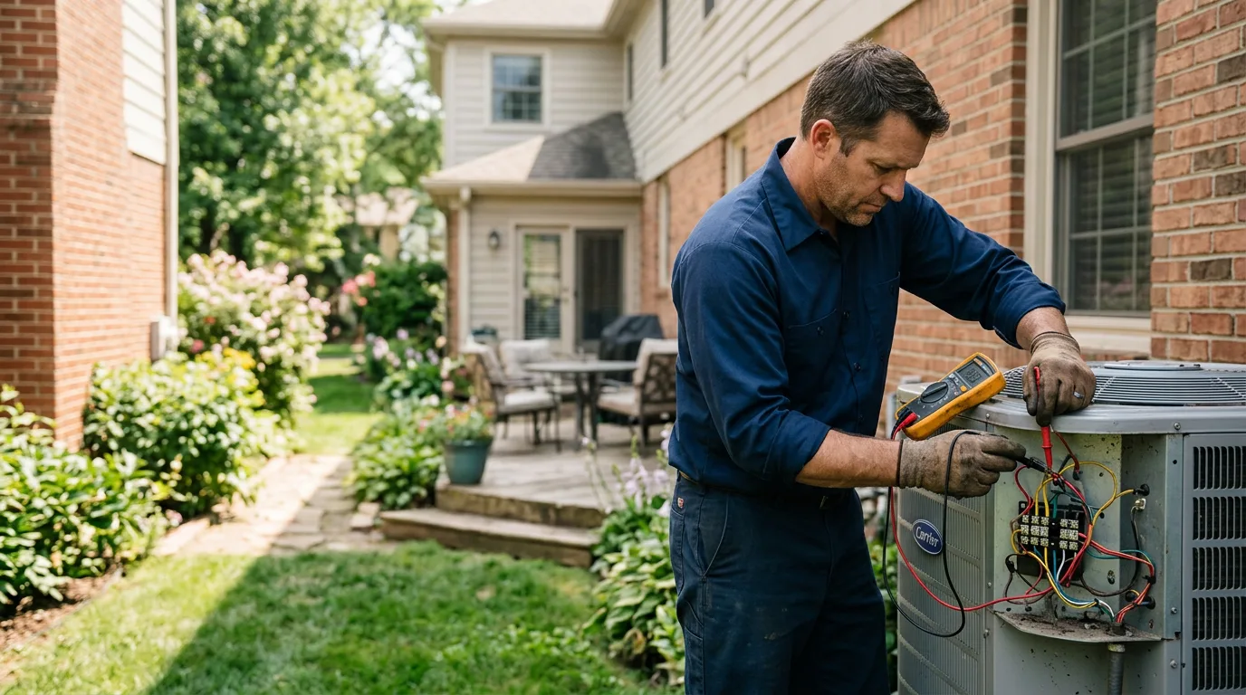 HVAC technician working near Rootstown, OH